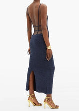 Load image into Gallery viewer, Maile Velour Open Back Dress
